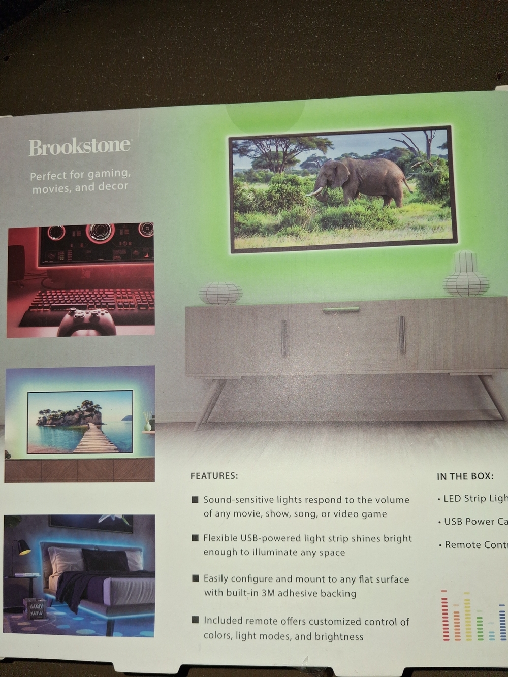 Brookstone Multi-Color Sound-Reactive LED Strip Lights - Picture 2 of 2